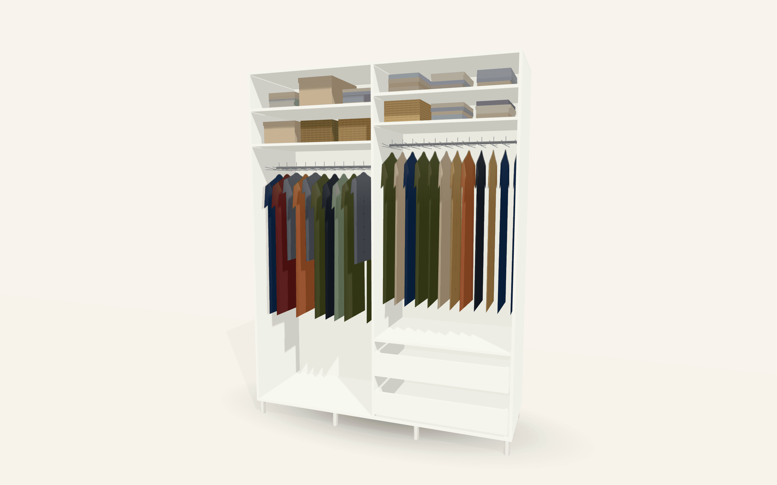 The Modena Hinged Wardrobe — Without doors