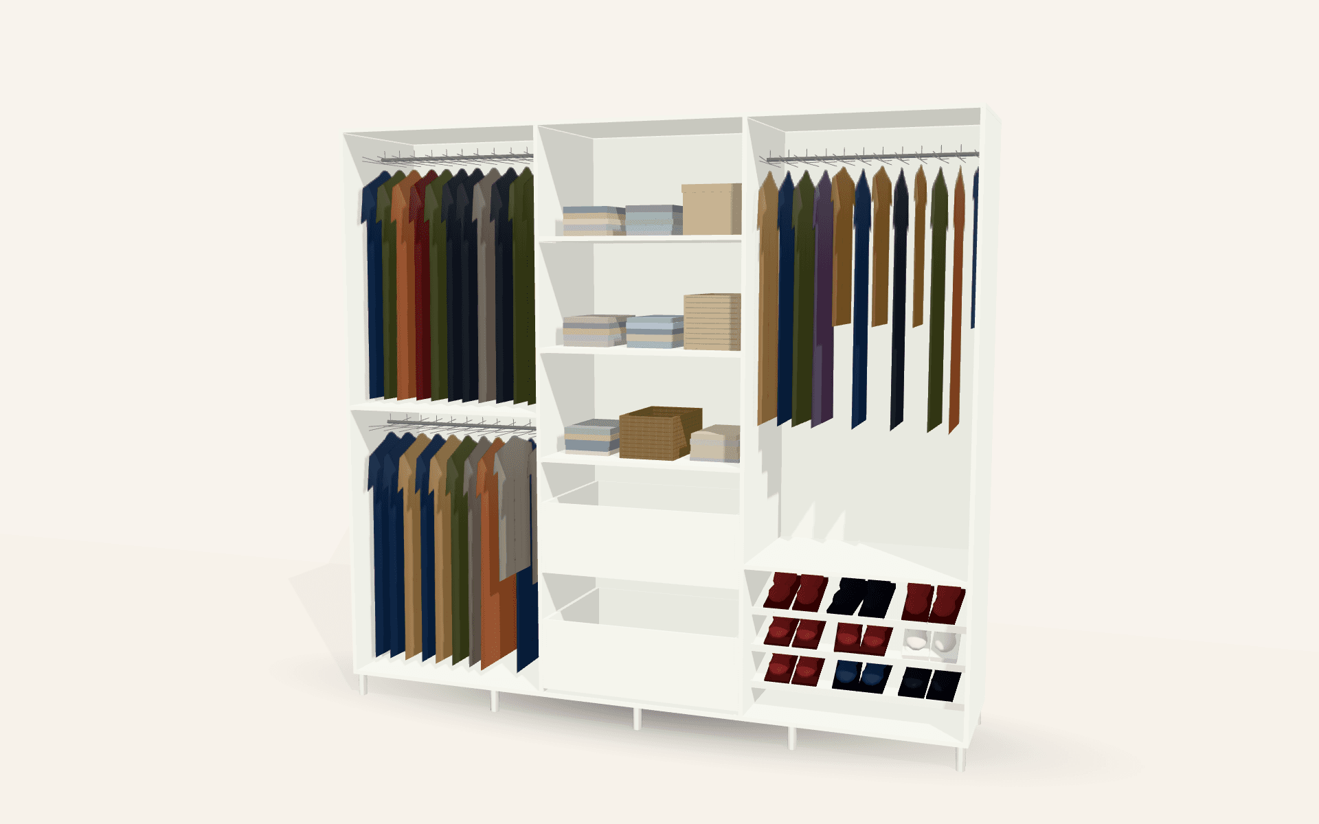 The Milan Shaker Wardrobe (Pebble)