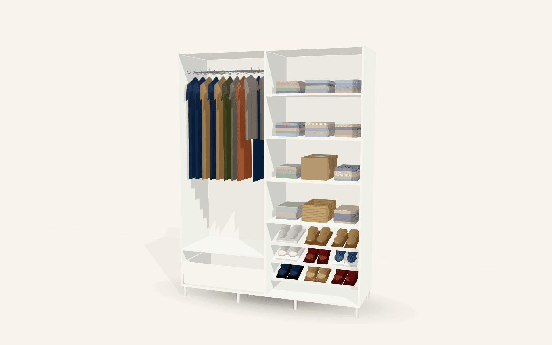 The Torino White Matt Wardrobe